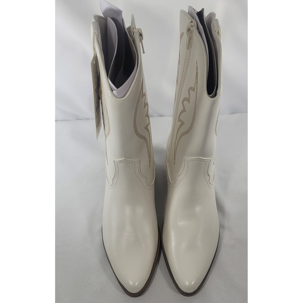 No Boundaries Western Boots Women's Size 11 White Embroidered W/Side Zipper NIB - Picture 3 of 11